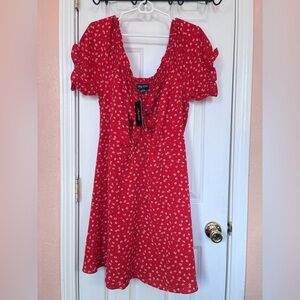NEW City Chic Flower Summer Bold Spicy Red Dress Size 18 Flamenco Party Wedding